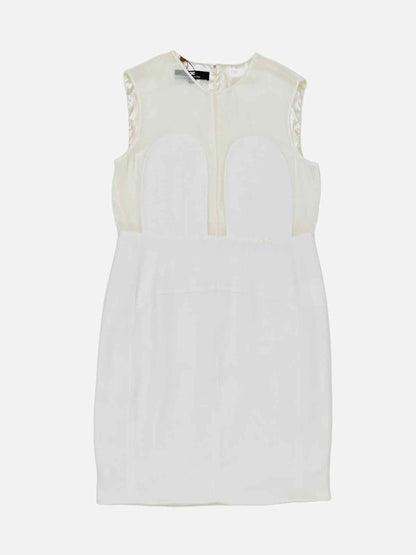 ELISABETTA FRANCHI Sleeveless White Mini Dress US6