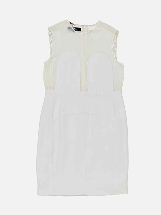 ELISABETTA FRANCHI Sleeveless White Mini Dress US6