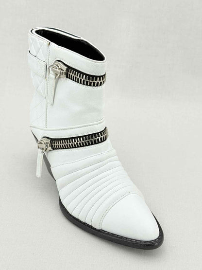 GUISEPPE ZANOTTI White Quilted Size EU 38 Ankle Boots