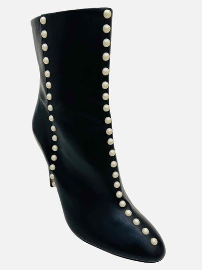 AQUAZZURA Studded Follie Black Ankle Boots 41