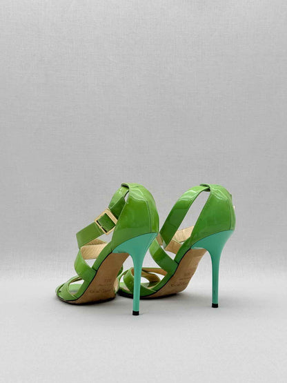 JIMMY CHOO Louise Green Size EU 37.5 Heeled Sandals