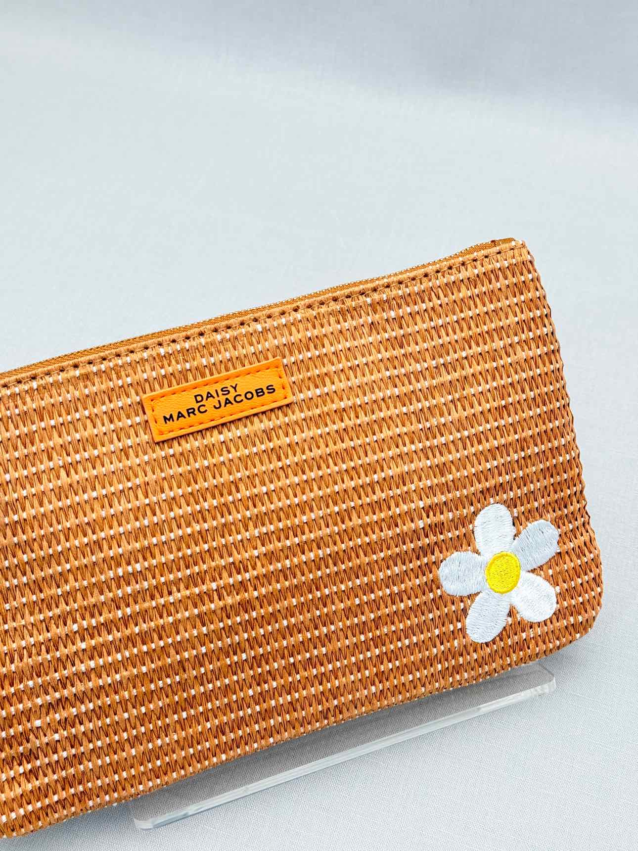 MARC JACOBS Brown Floral Embroidered Pouch