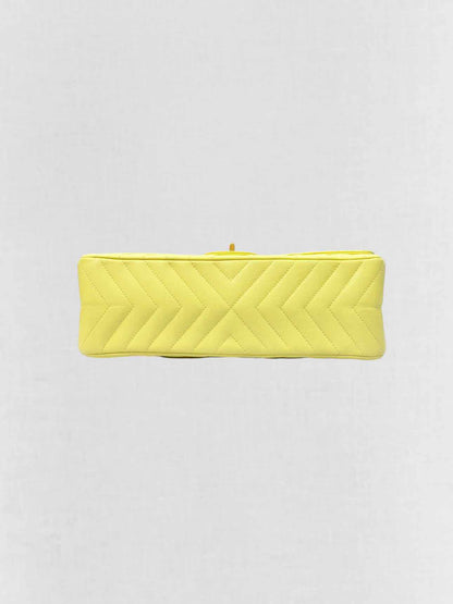 CHANEL 2.55 Reissue Yellow Chevron Shoulder Bag