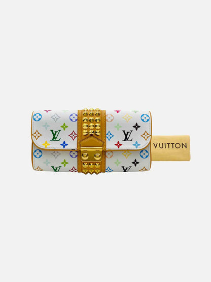 LOUIS VUITTON Courtney White Multicolor Monogram Clutch