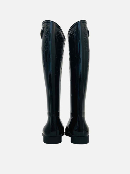 LOUIS VUITTON Black Monogram Size EU 37 Knee High Boots