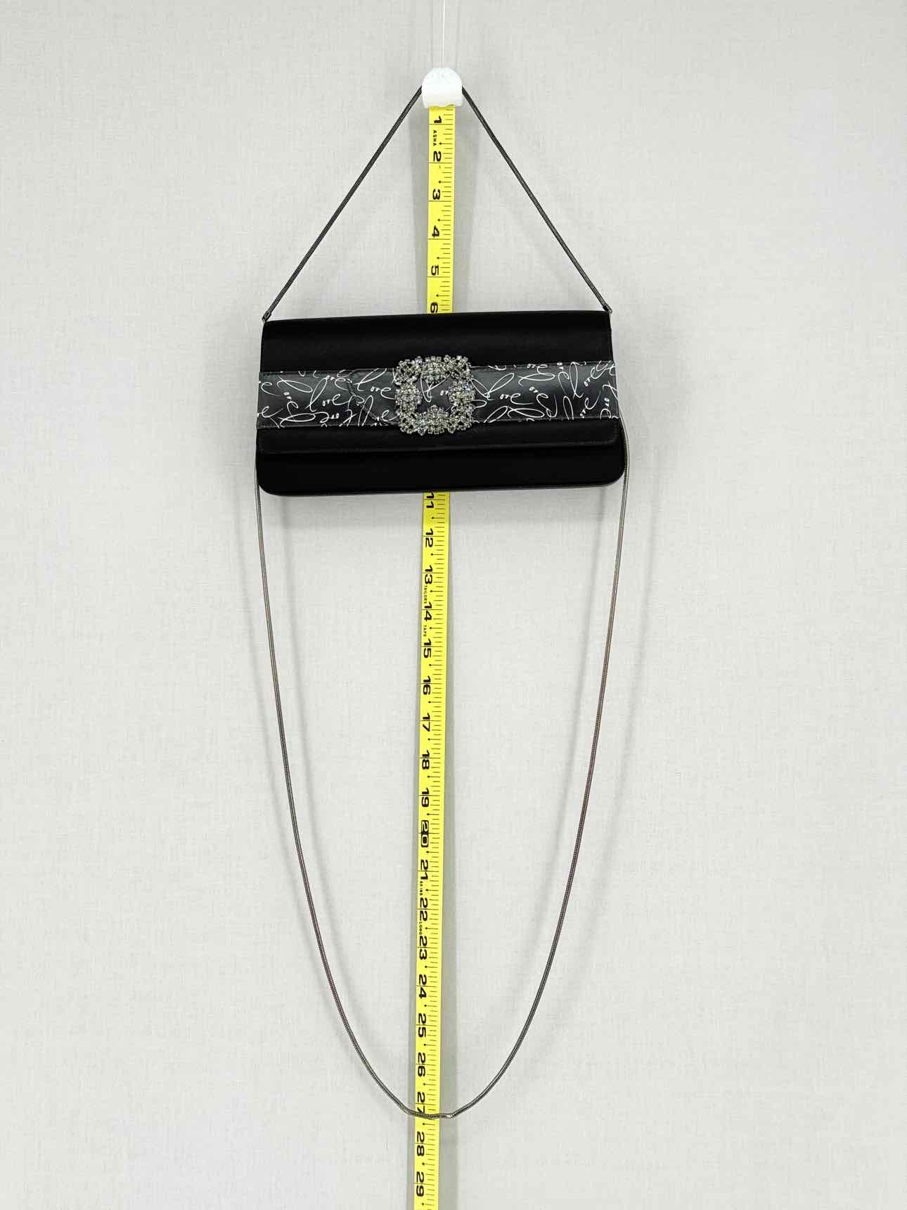 MANOLO BLAHNIK Envelope Black Clutch