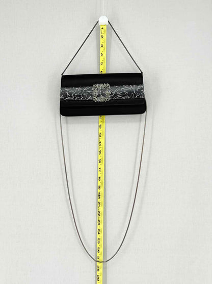 MANOLO BLAHNIK Envelope Black Clutch