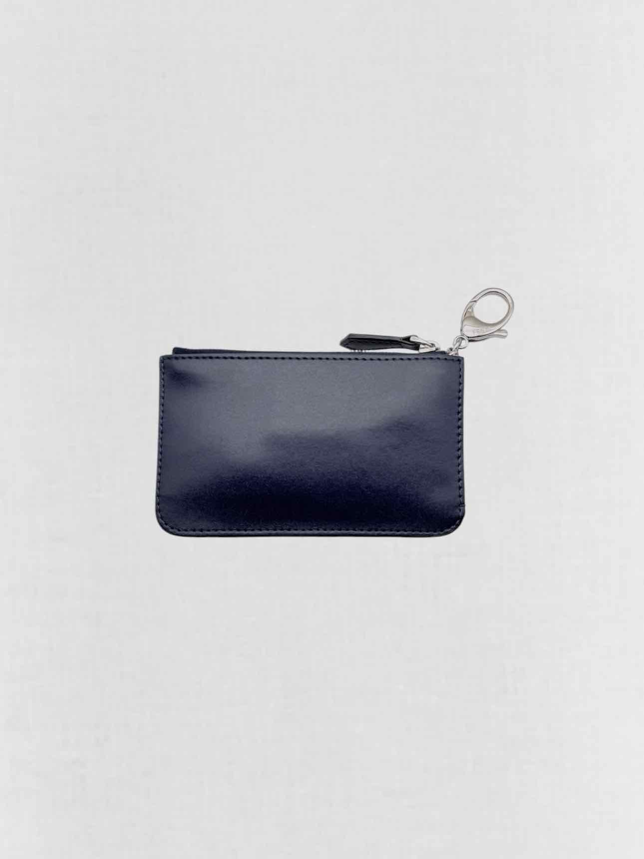 FENDI Vitello Liberty Blue Coin Wallet