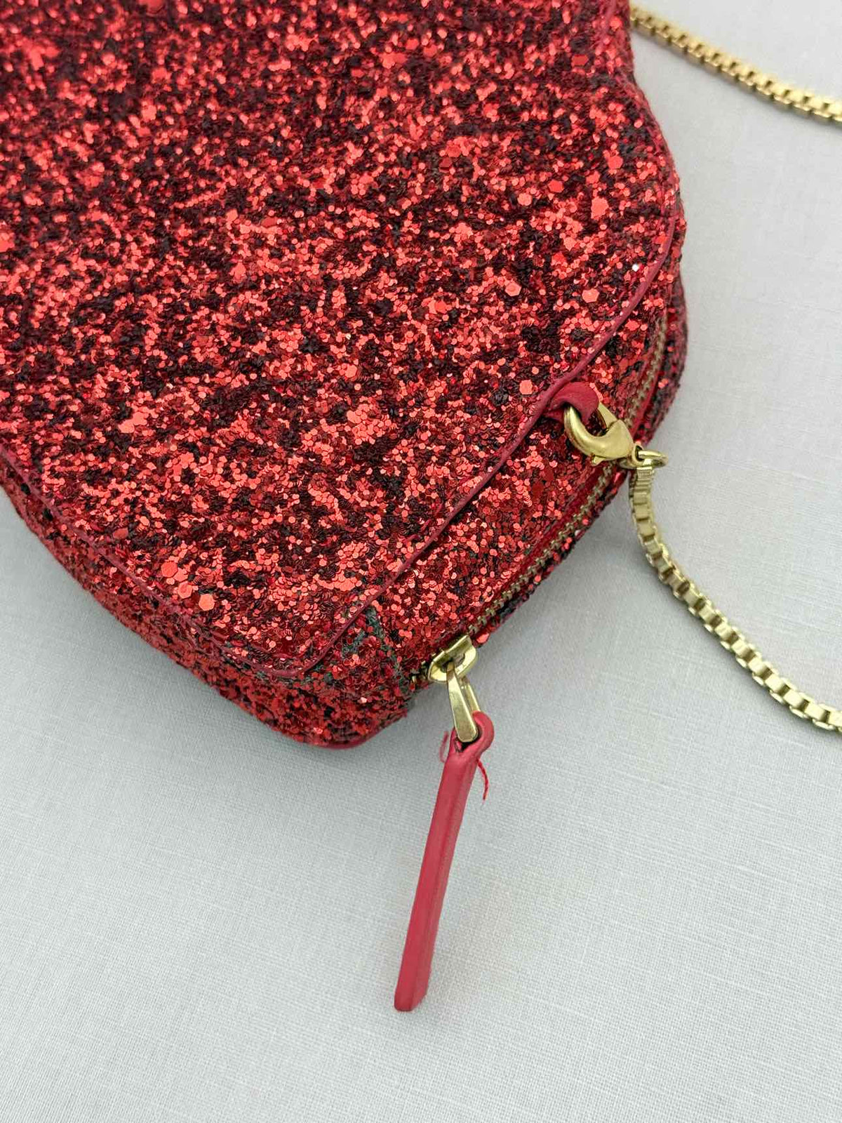 LULU GUINNESS Glitter Lips Red Crossbody