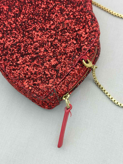 LULU GUINNESS Glitter Lips Red Crossbody