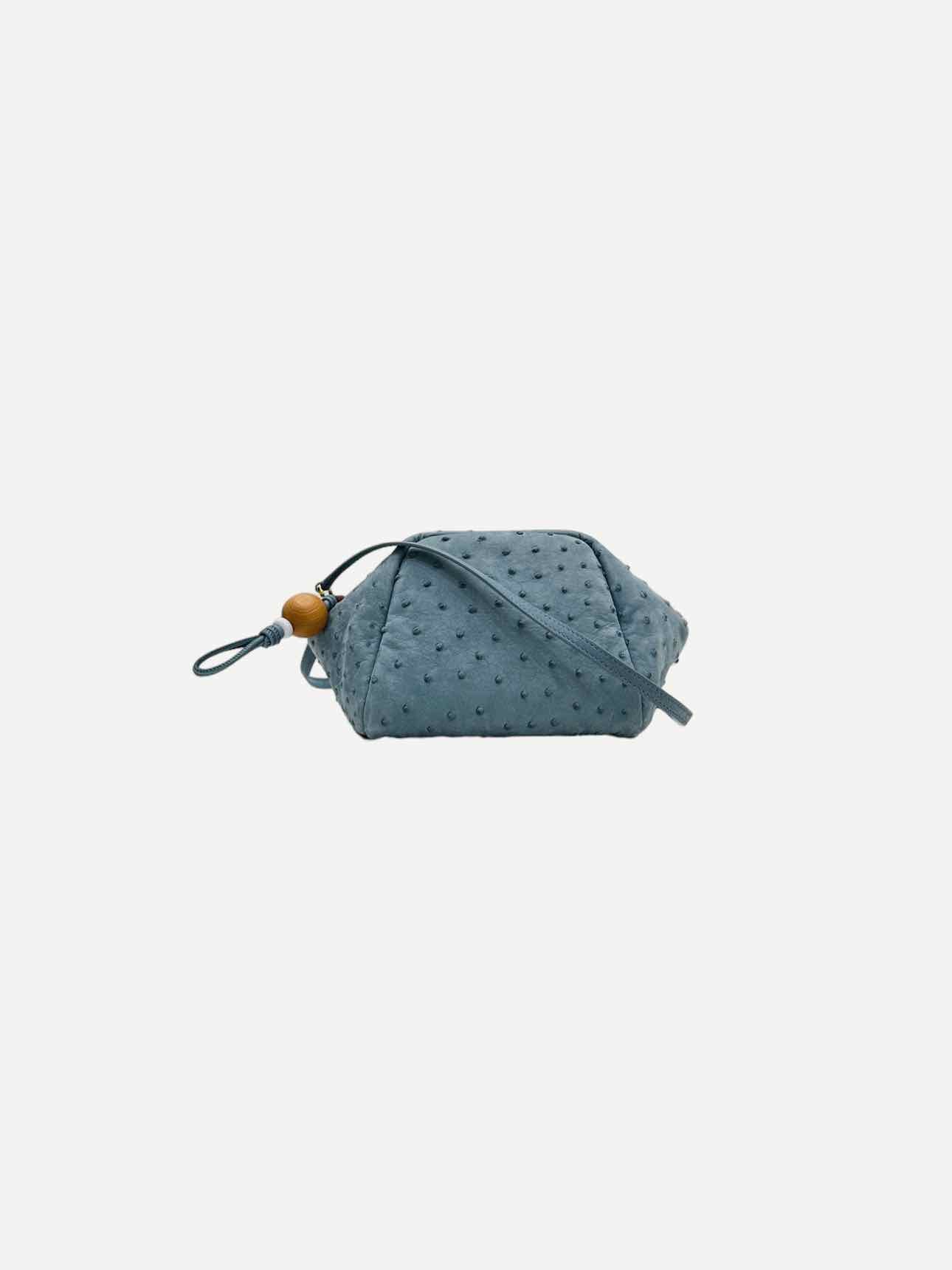 LORO PIANA Puffy Pouch Blue Crossbody