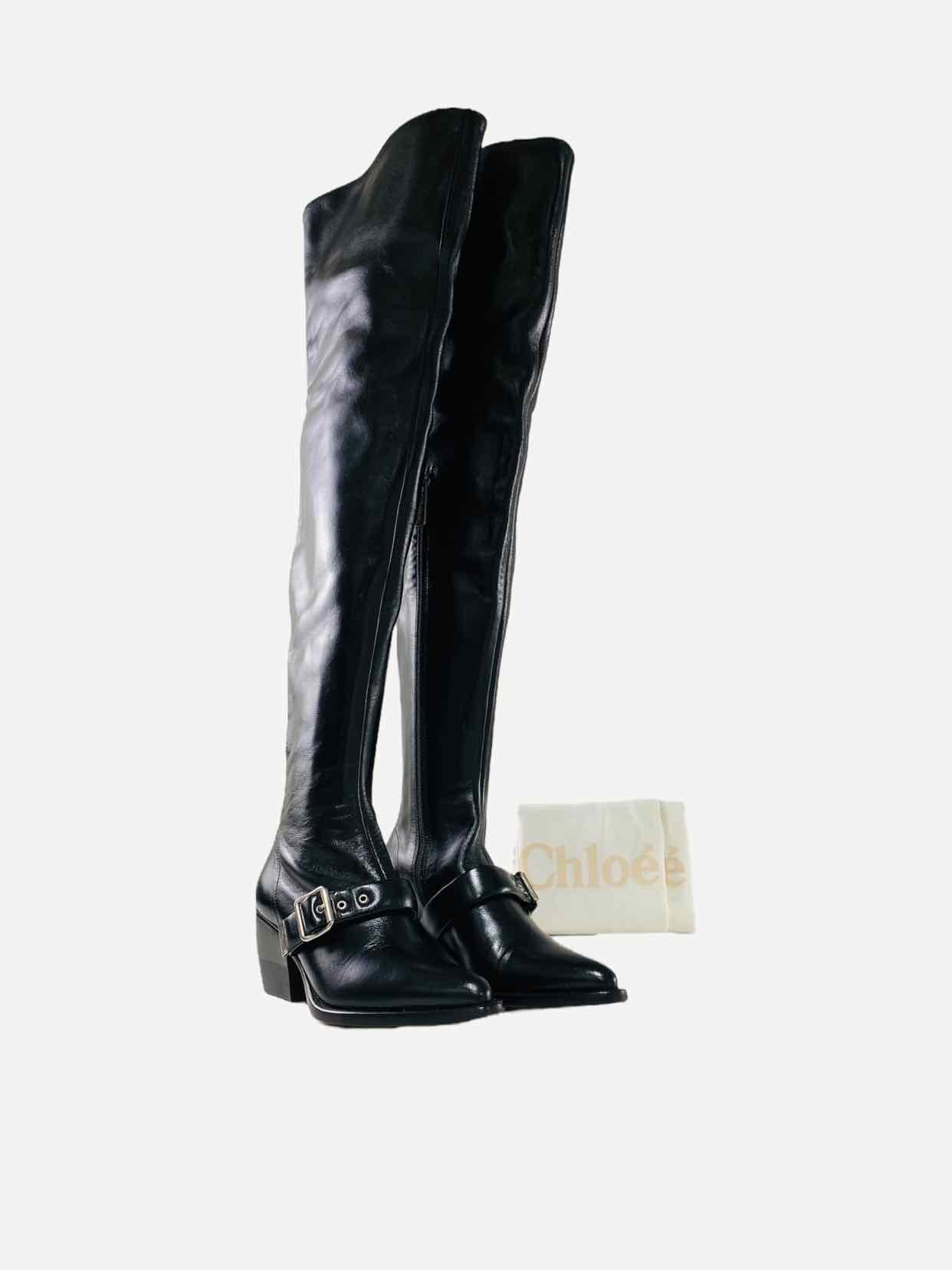 CHLOE Rylee Black Size EU 36.5 Thigh High Boots