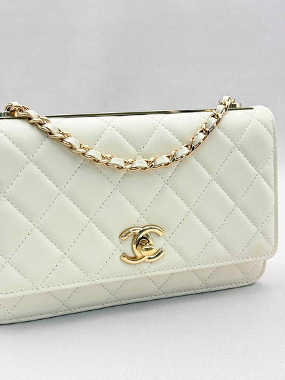 CHANEL Trendy CC WOC White Quilted Shoulder Bag
