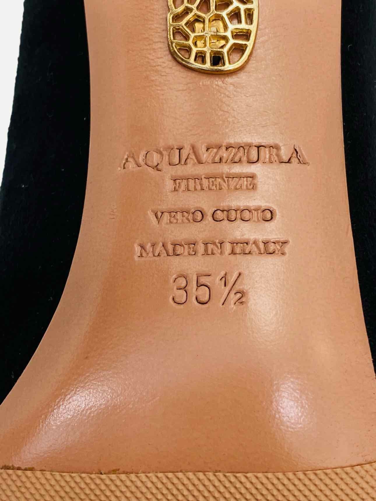 AQUAZZURA Lace Up Black Size EU 35.5 Heeled Sandals