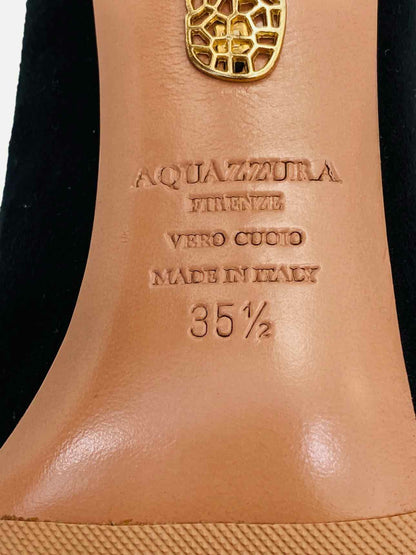 AQUAZZURA Lace Up Black Size EU 35.5 Heeled Sandals