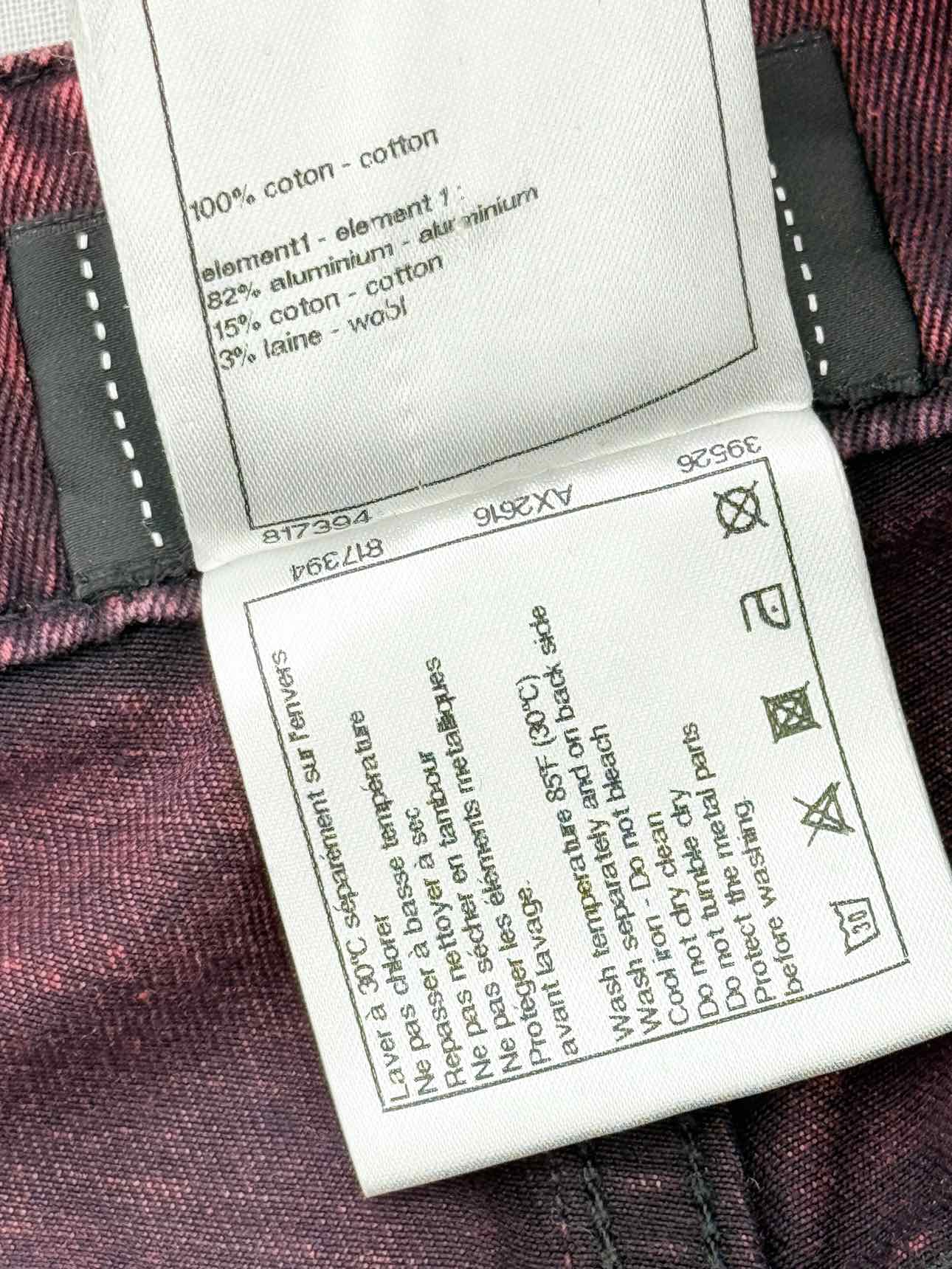 CHANEL Burgundy & Black Washed Size 25 Jeans