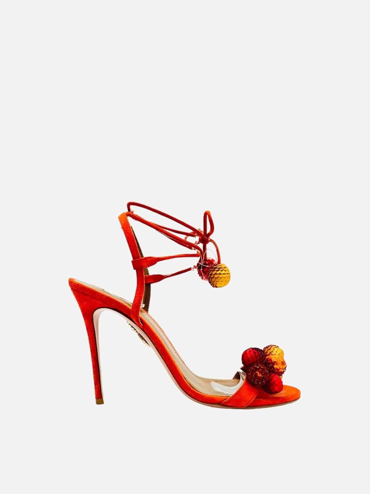 AQUAZZURA Orange Heeled Sandals 40