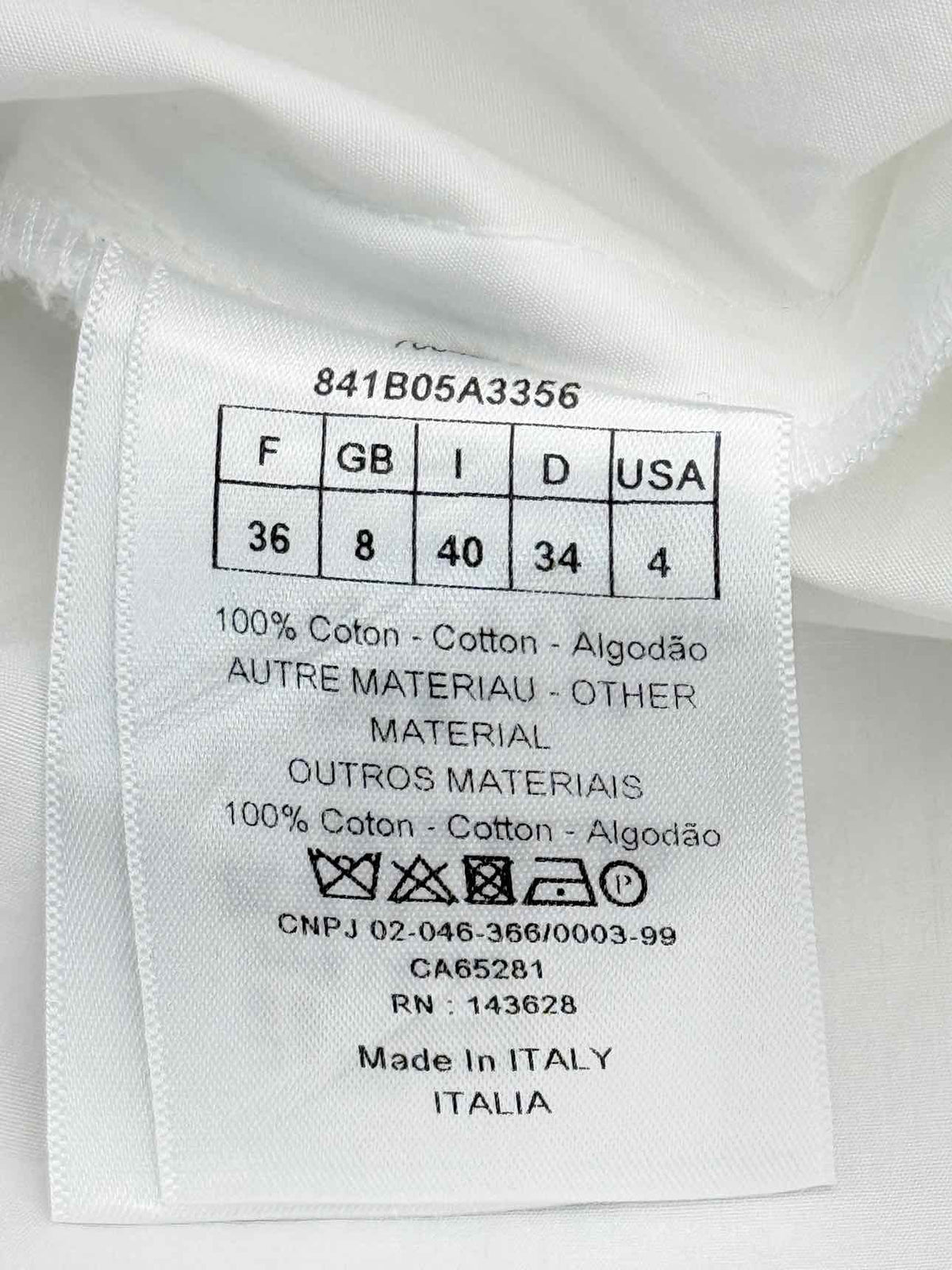 CHRISTIAN DIOR Tuxedo White Size US 4 Shirt