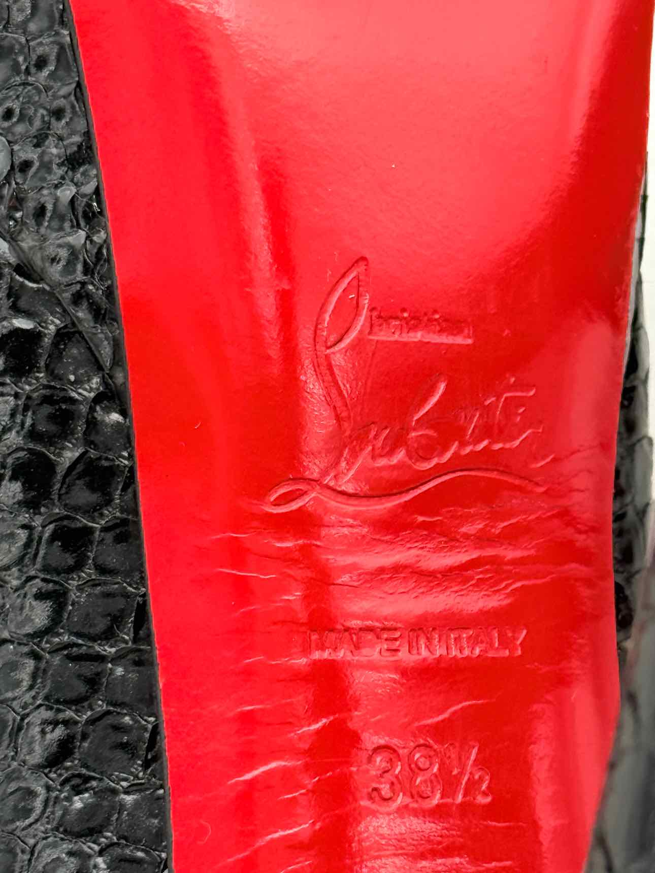 CHRISTIAN LOUBOUTIN Black Python Size EU 38.5 Pumps