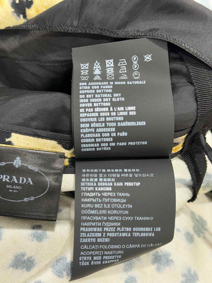 PRADA Sable Raso Beige & Black Size US 8 Long Dress