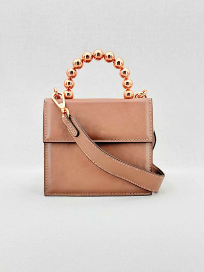 0711 Bea Ball Handle Brown Top Handle