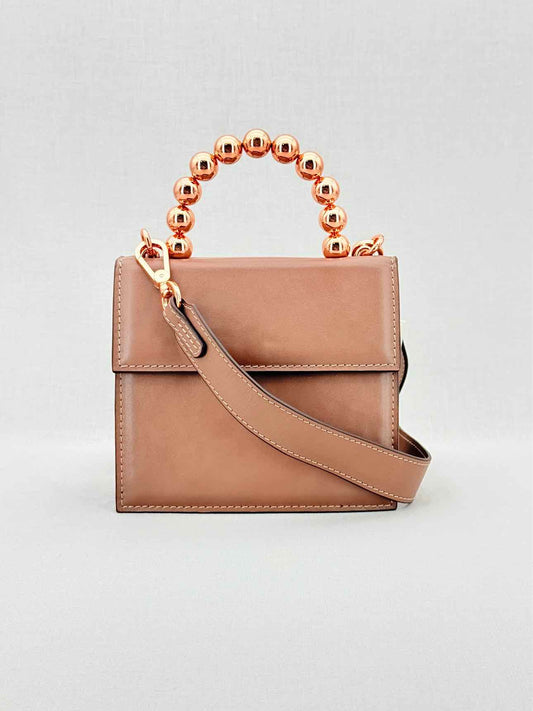 0711 Bea Ball Handle Brown Top Handle