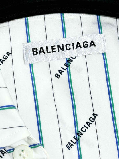 BALENCIAGA White Multicolor Striped Size US 2 Shirt