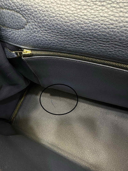 HERMES Kelly Bleu Brighton Versco Evercolor Top Handle