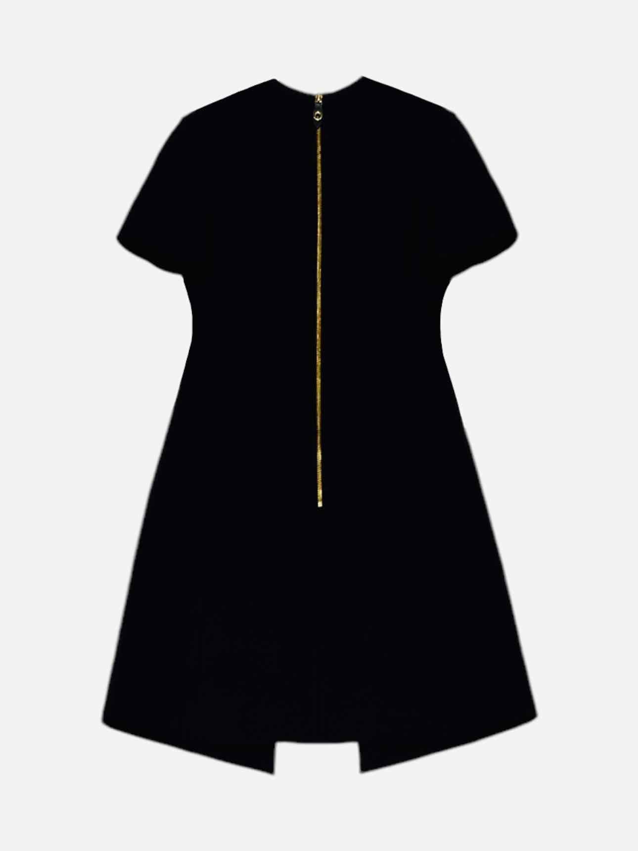 LOUIS VUITTON Wrap Effect Buckle Black Mini Dress