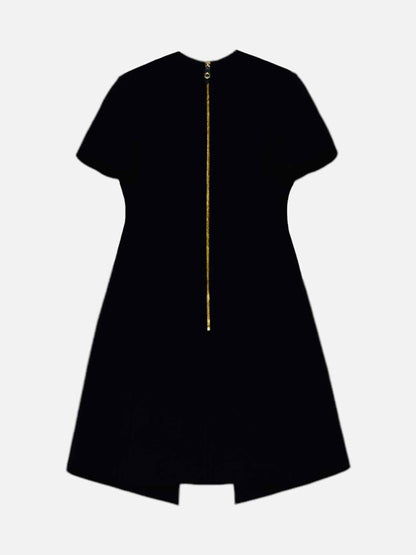 LOUIS VUITTON Wrap Effect Buckle Black Mini Dress