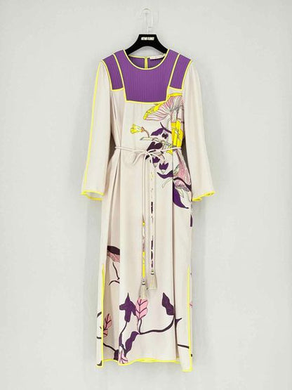 TORY BURCH Beige Multicolor Size US 8 Midi Dress