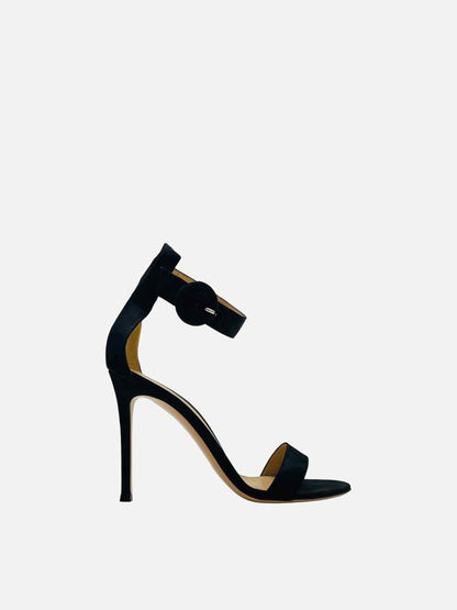 GIANVITO ROSSI Portofino Black Heeled Sandals 36.5