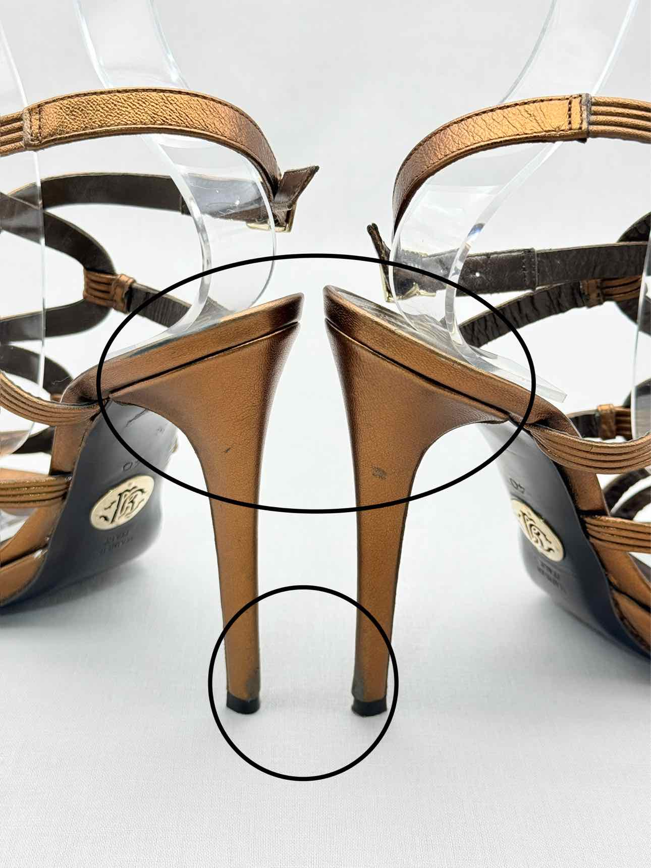 ROBERTO CAVALLI Bronze Size EU 40 Heeled Sandals