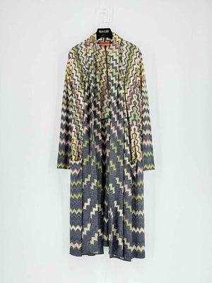 MISSONI Black Multicolor Chevron Size US 8 Cardigan