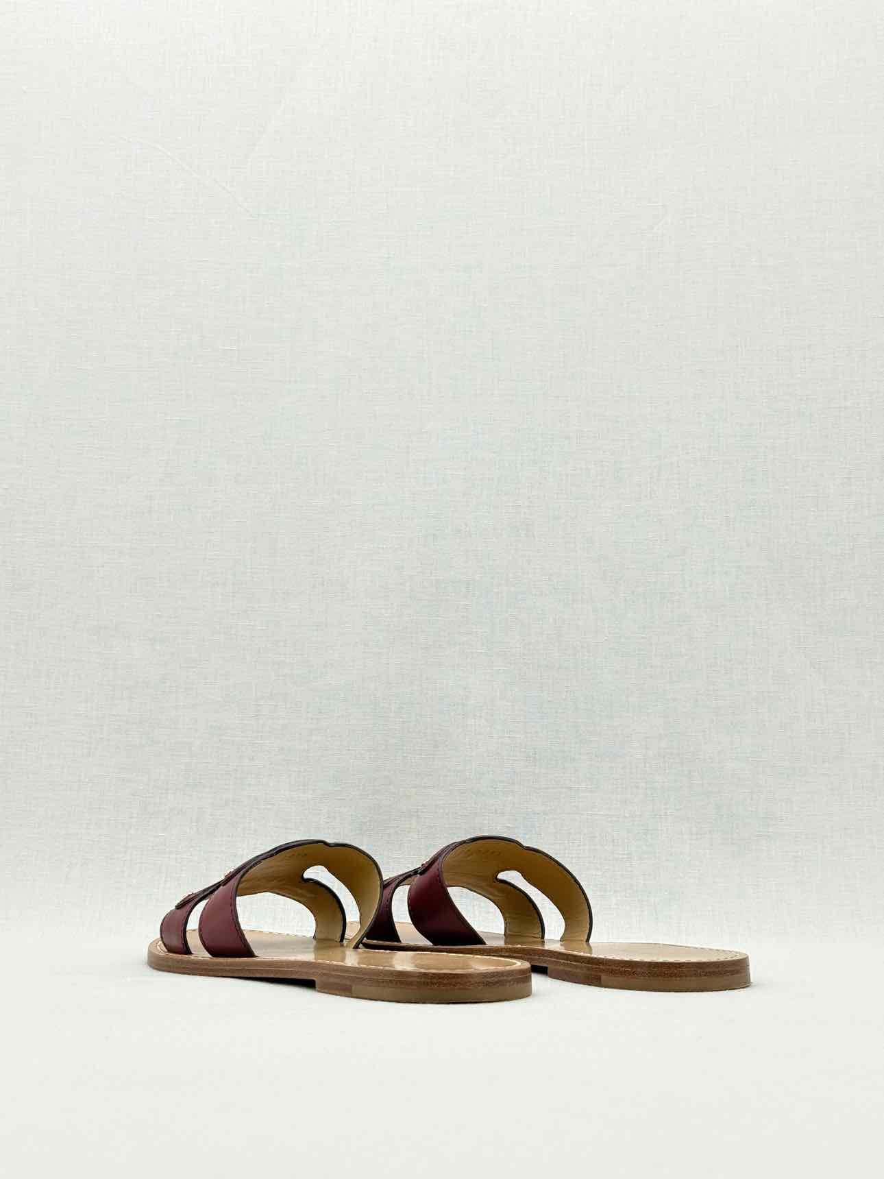 CELINE Triomphe Burgundy Size EU 38 Sandals