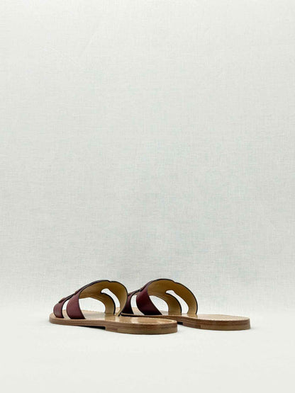 CELINE Triomphe Burgundy Size EU 38 Sandals