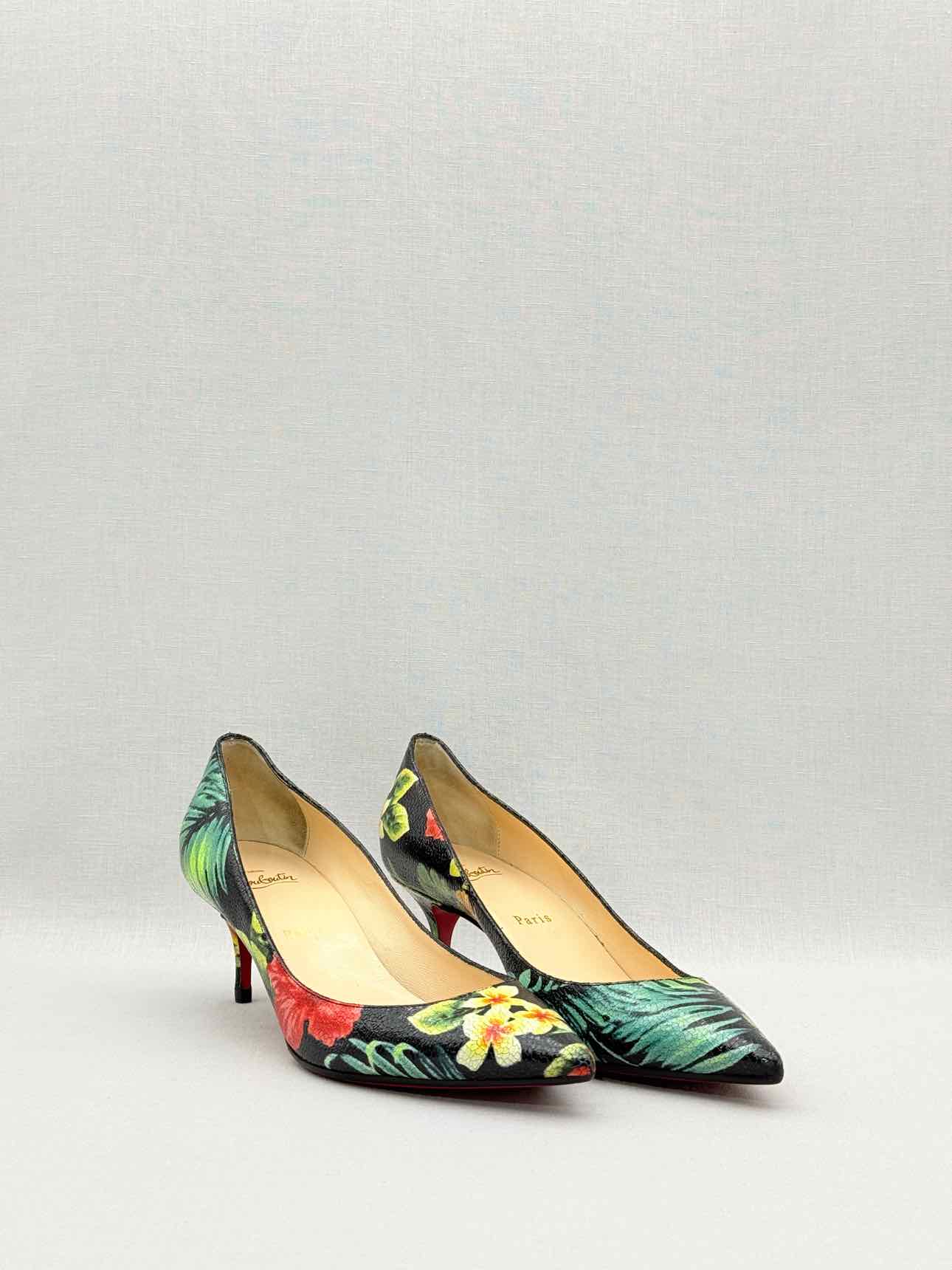 CHRISTIAN LOUBOUTIN Black Multicolor Size EU 38.5 Pumps