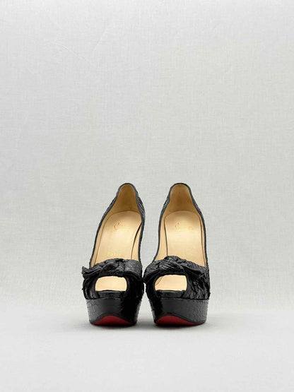 CHRISTIAN LOUBOUTIN Black Python Size EU 38.5 Pumps