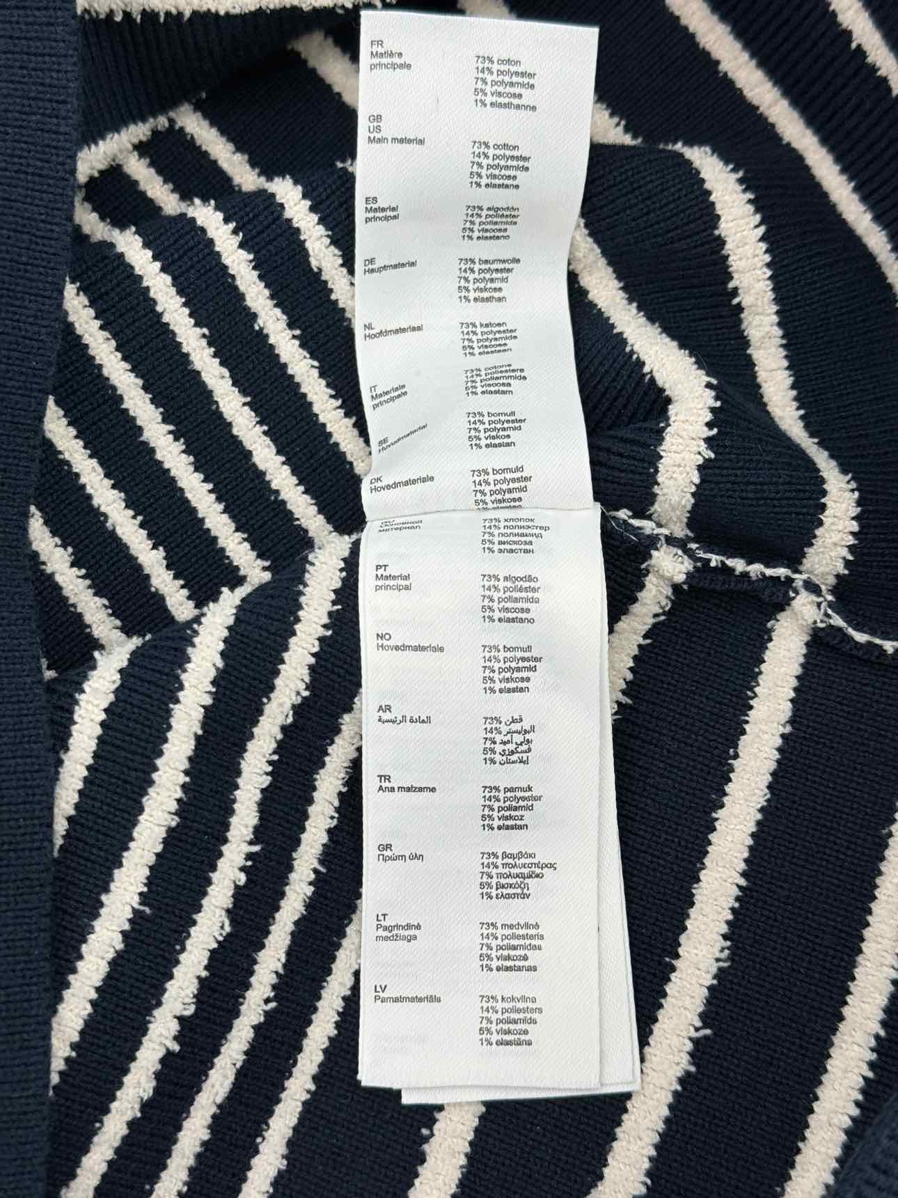 MAJE Navy & White Striped Size US 2 Mini Skirt