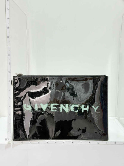 GIVENCHY Printed Logo Black Clutch