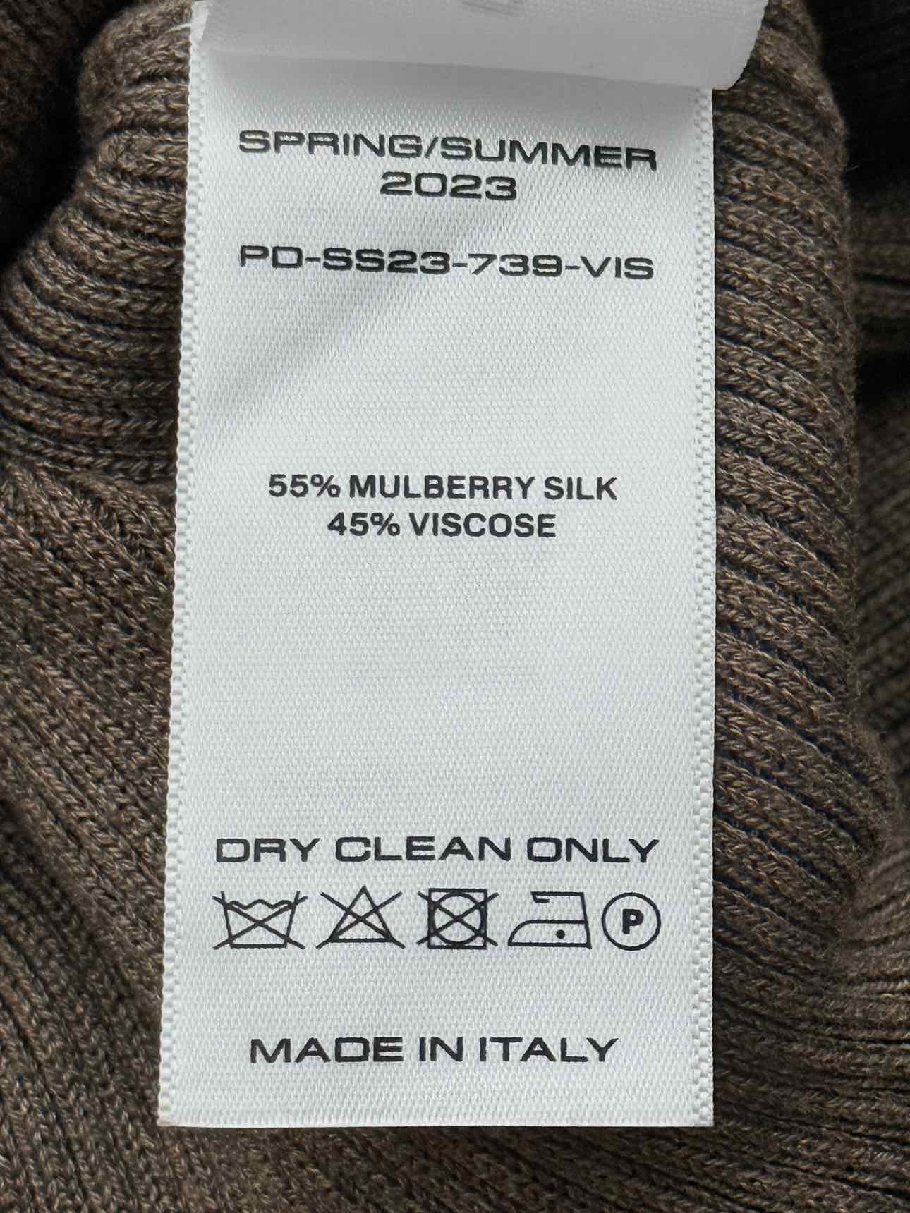 PETER DO Taupe Ribbed Size Small Long Dress