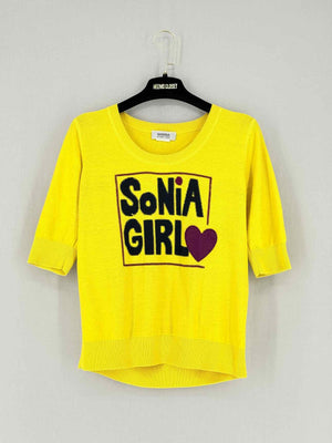 SONIA BY SONIA RYKIEL Yellow Logo Size Small Sweater