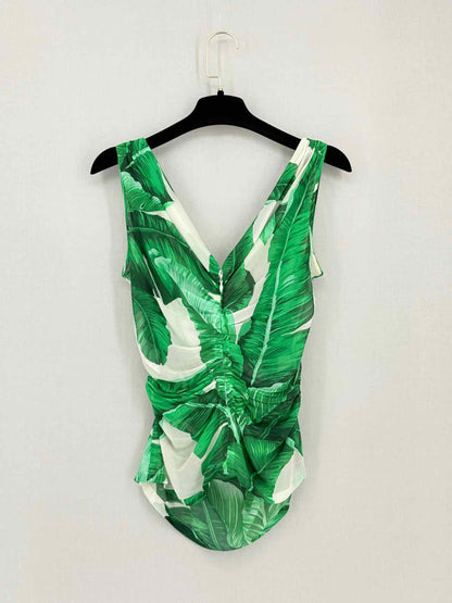DOLCE & GABBANA Green & White Size US 6 Top