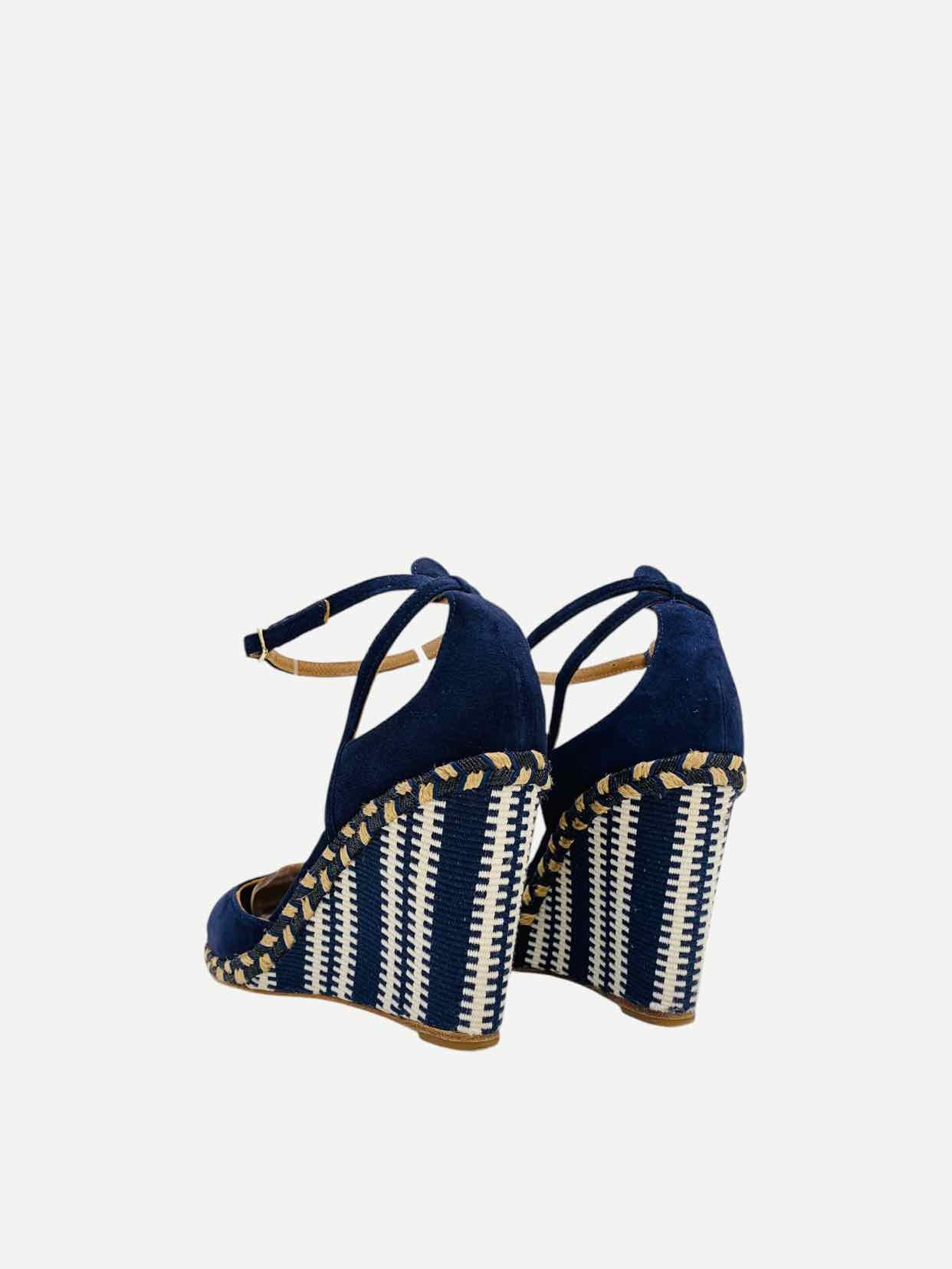 AQUAZZURA Espadrille Navy & White Wedges