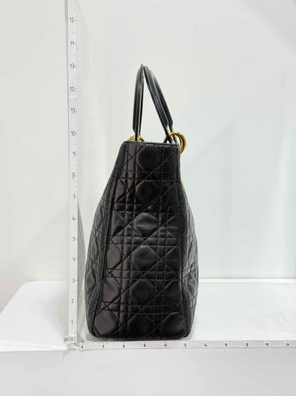 CHRISTIAN DIOR Lady Dior Black Cannage Top Handle