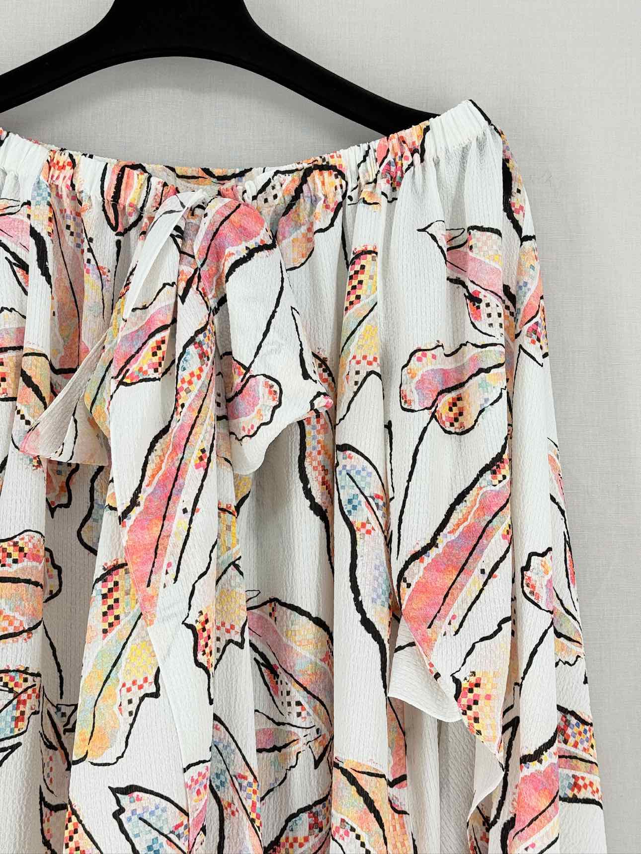 ROLAND MOURET Beige Multicolor Size Medium Blouse