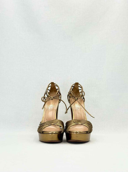 AQUAZZURA Brown Size EU 37.5 Heeled Sandals