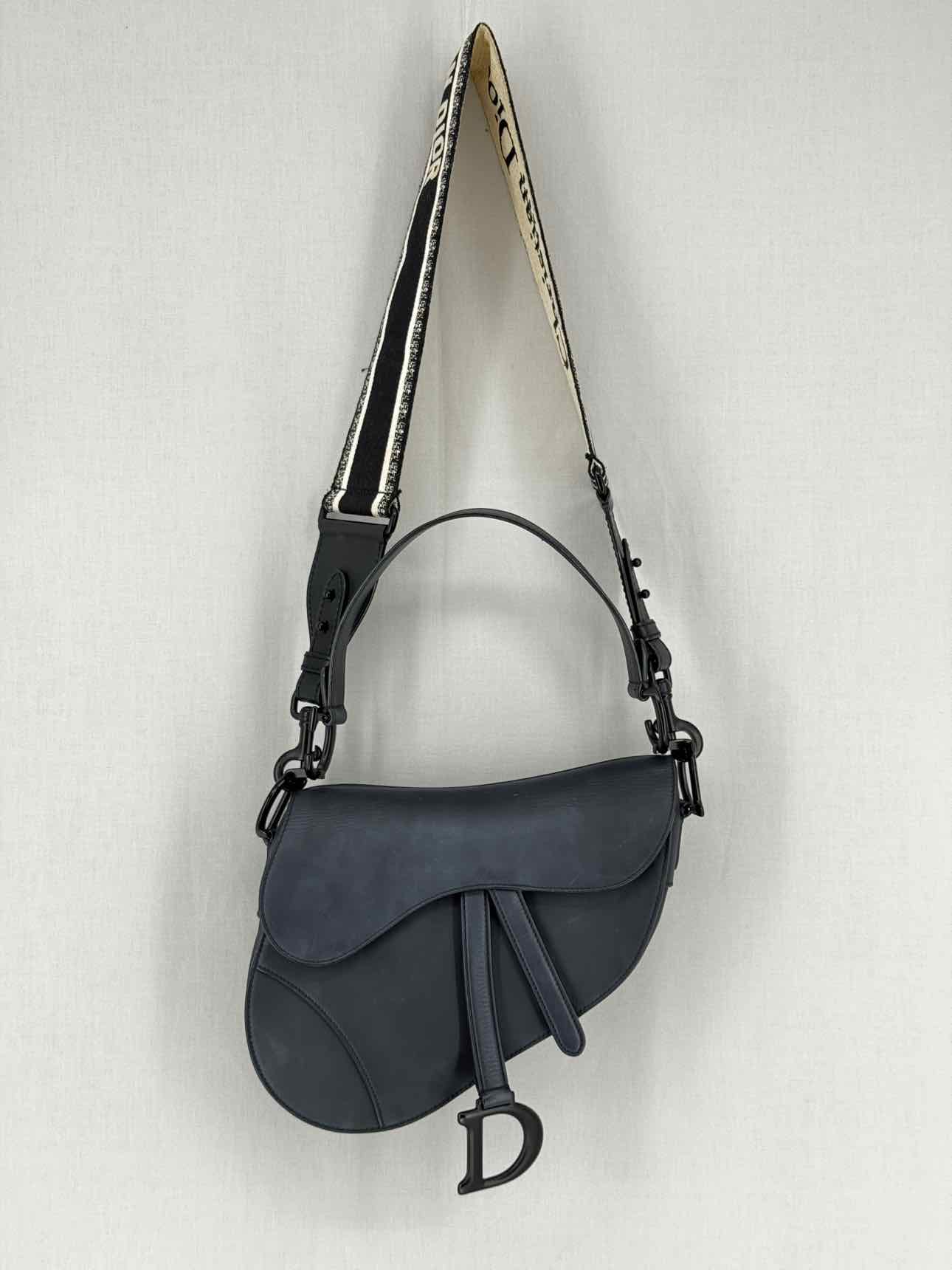 CHRISTIAN DIOR Ultra Matte Black Saddle Bag - Reems Closet