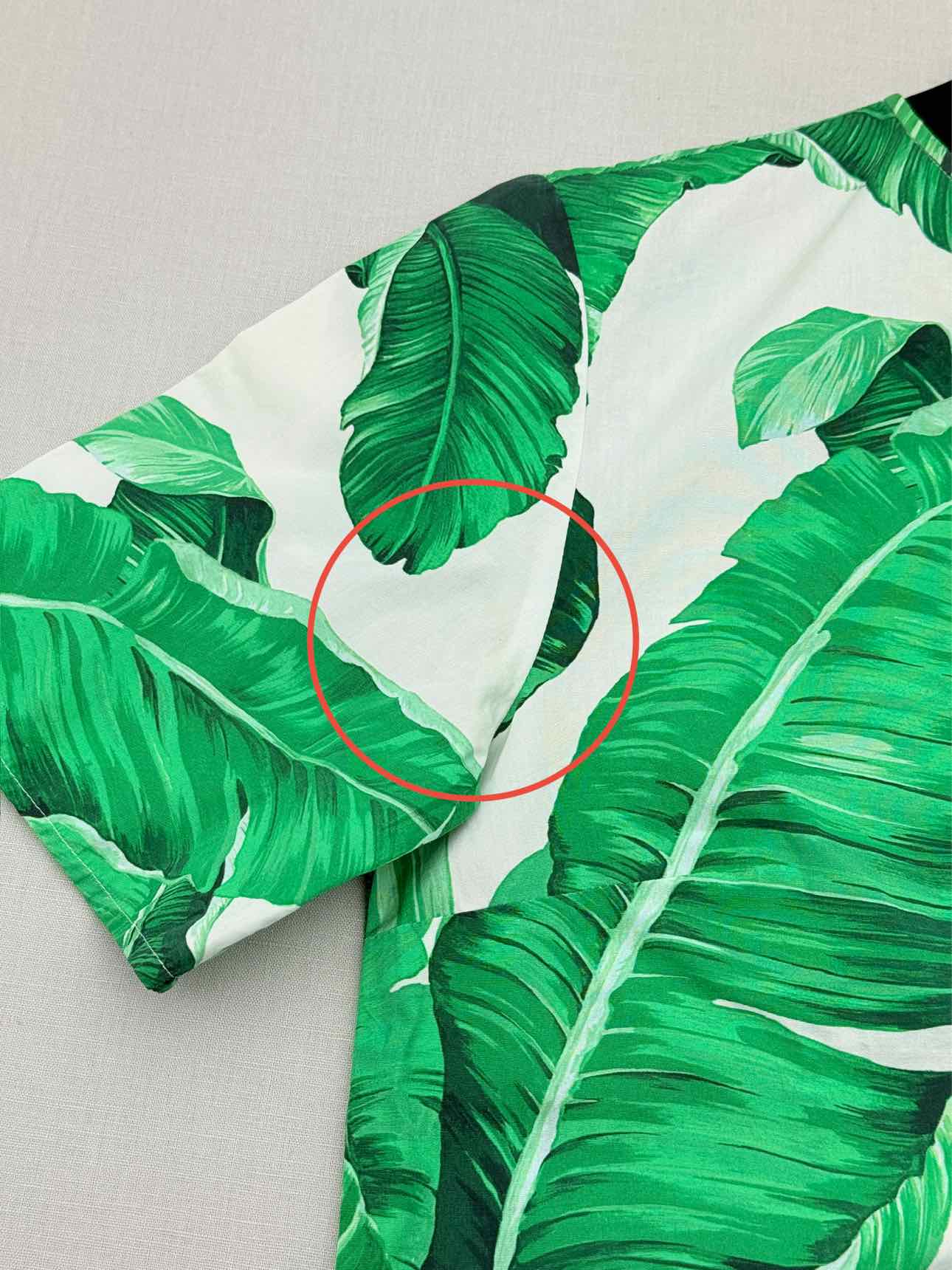 DOLCE & GABBANA White & Green Leaf Print Size US 0 Top