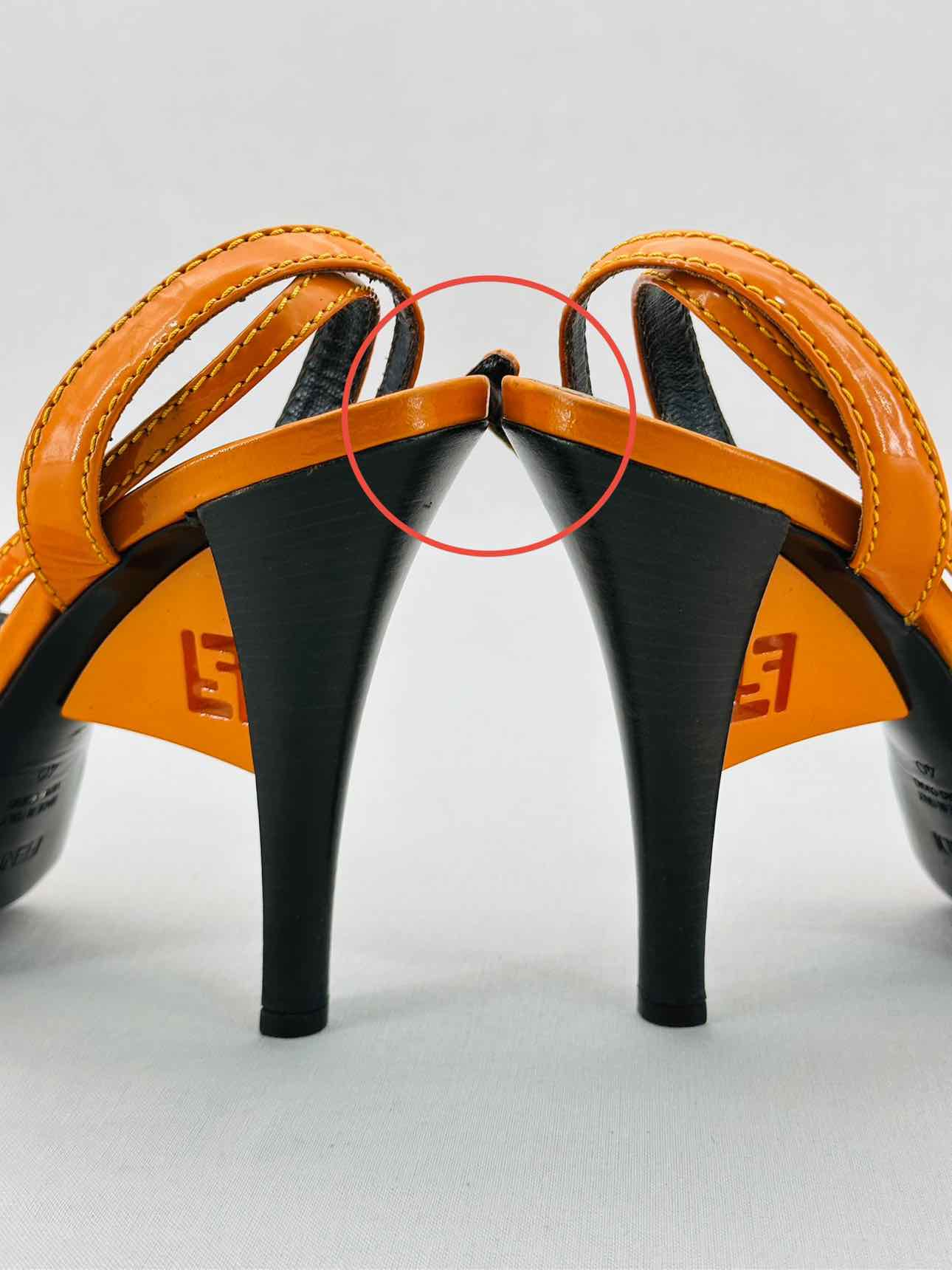 FENDI Ankle Strap Orange Size EU 40 Heeled Sandals